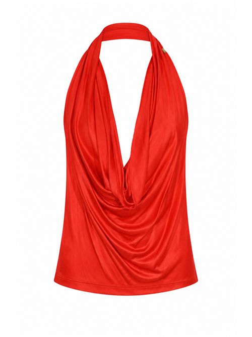 Top in jersey di viscosa lucida Elisabetta Franchi | CN00861E2H85